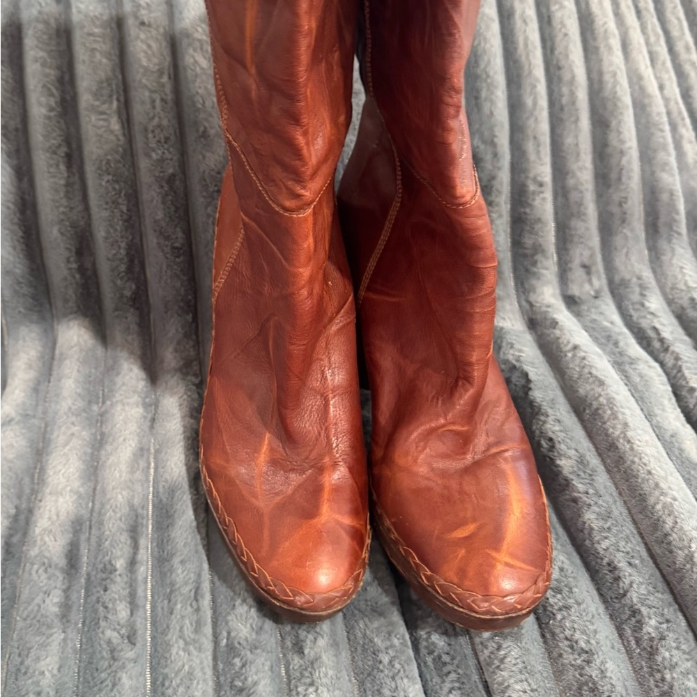 Vintage Cole Hann Nike Air G Series Heeled Brown Leather Boots - Picture 4 of 8
